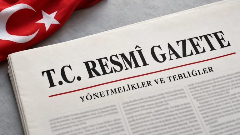 T.C. Resmî Gazete yönetmelikler ve tebliğler sayfası ve Türk bayrağı