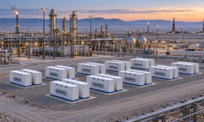 EnerVenue Energy Prism ünitelerinin bir petrol sahasındaki temsili görseli